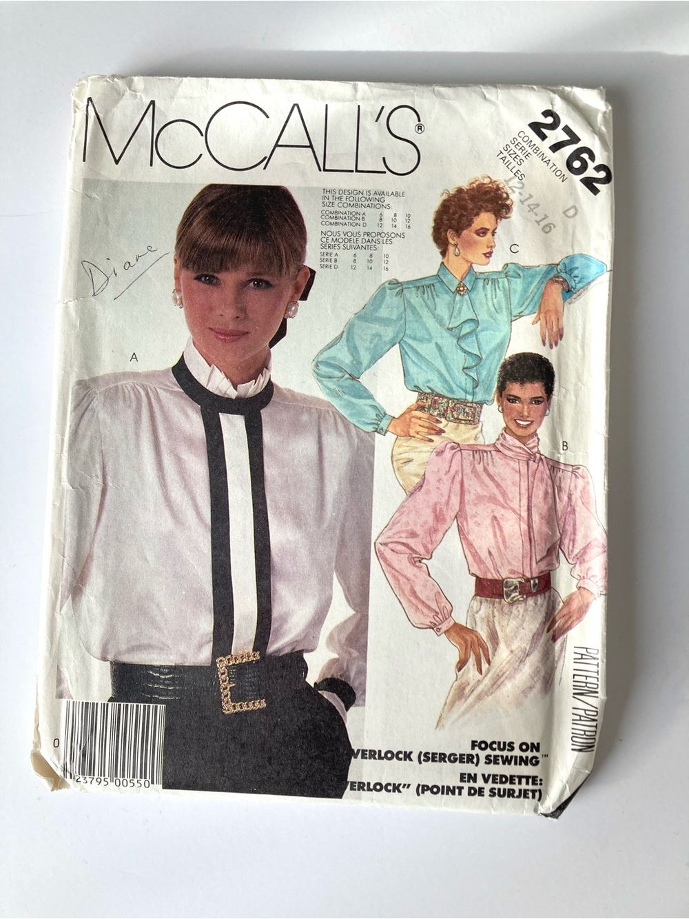 McCalls 2762 Ruffled Blouse Sewing Pattern Sizes 12 14 16 Uncut